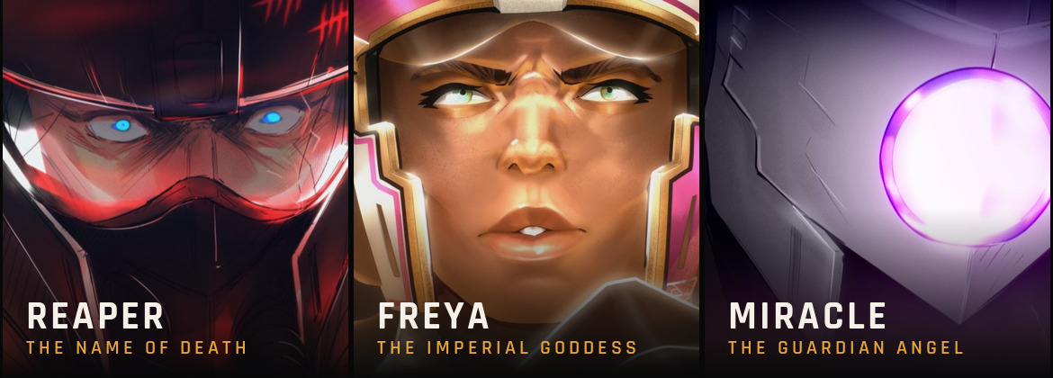 Reaper, the Name of Death. Freya, the Imperial Goddess. Miracle, the Guardian Angel.